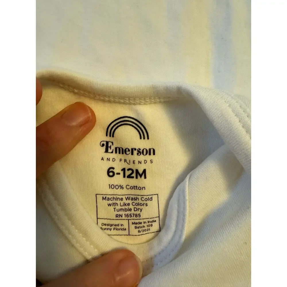 Emerson & friends cream sailboat onesie 6-12 mos EUC